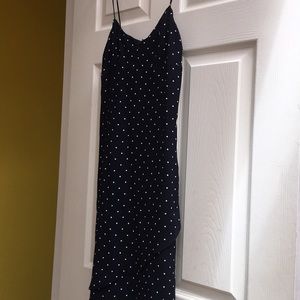 Timeless Ralph Lauren navy polka-dot dress